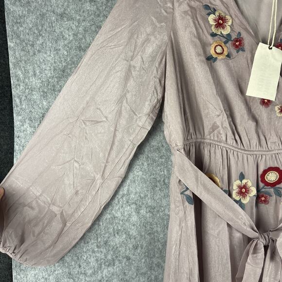 Savanna Jane Tiered Maxi Dress Womens Medium Floral Embroidery Peasant Boho NEW - Picture 7 of 16